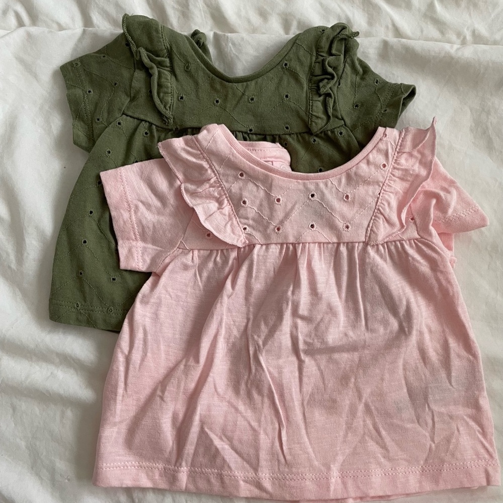 Fred & Flo broderie anglaise set of two t shirts